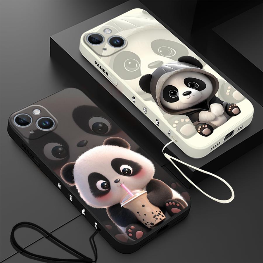 Lanyard Anime Logo - Cute Panda Phone Case for iPhone
