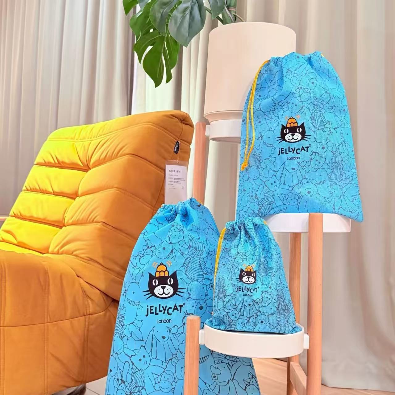 Anime Tote Bag - Niebieska, urocza, nietkana torba na kurz